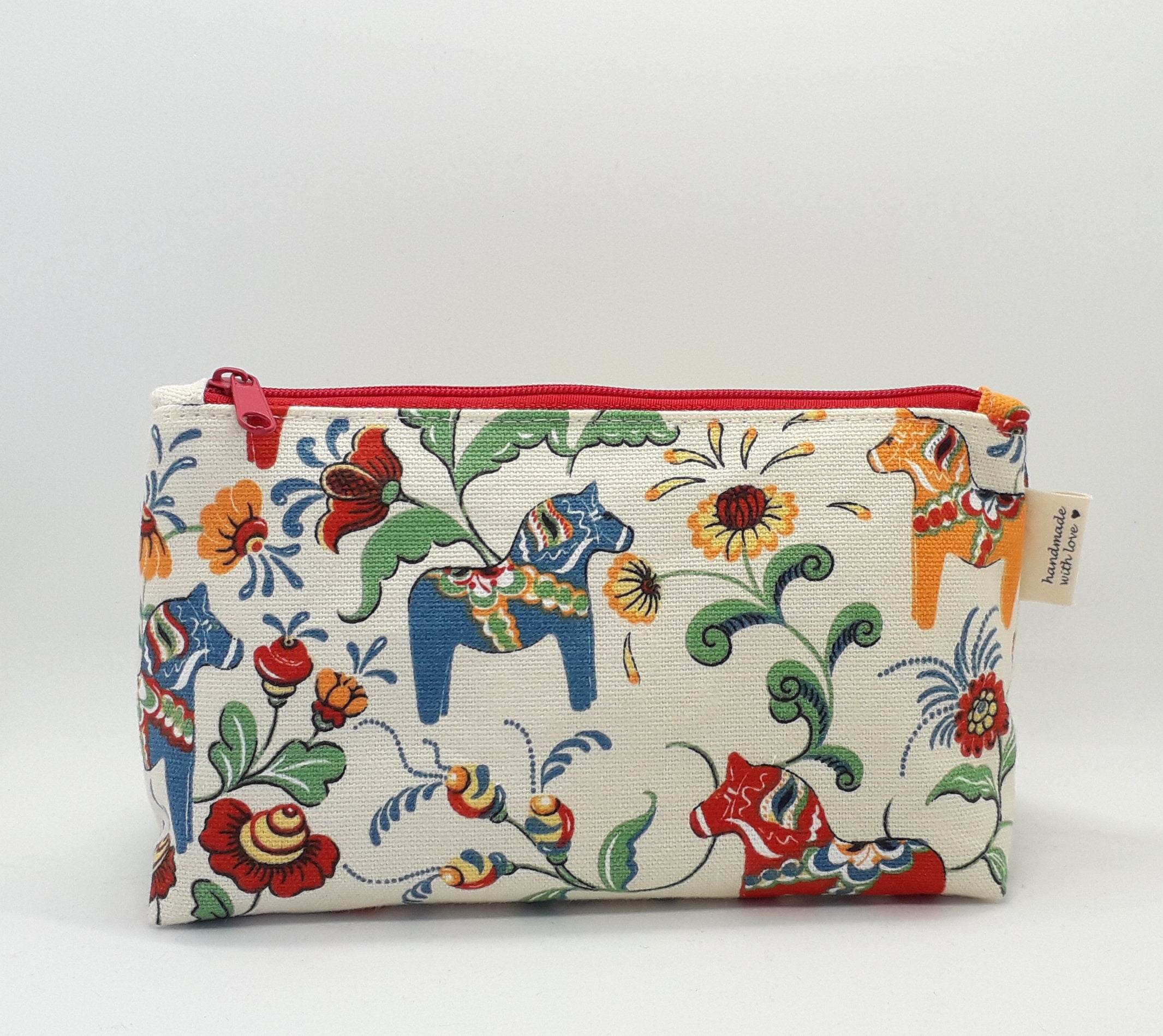 Dala Horse Ivory Zip Pouch - Wild Abandon